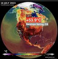 US temp map 16 july 2023